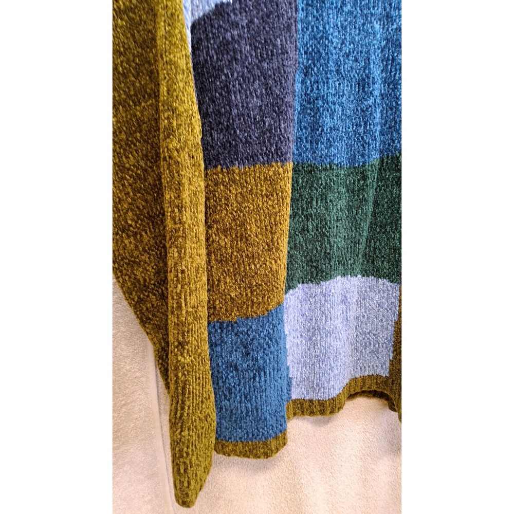 Vintage AllPoints ChenilleColorblock PatchworkTurtleneck SweaterGreen Blue L
(8) - Picture 3 of 9